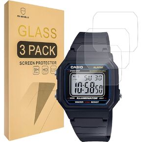 Mr.Shield Screen Protector متوافق مع سلسلة CASIO W-217H / W217H [الزجاج المقسى] [3 عبوات] [زجاج اليابان مع صلابة 9H] in Kuwait