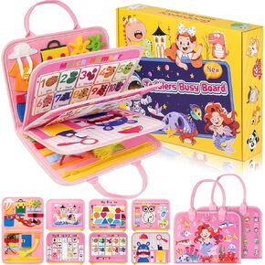 Montessori Busy Board Boy, Toddler Toys for 1 2 3+ Year Old Boy, Toddler Busy Book Educational Learning Sensory Activity Toys for Road Airplane Travel for Kids with Autism in Saudi Arabia