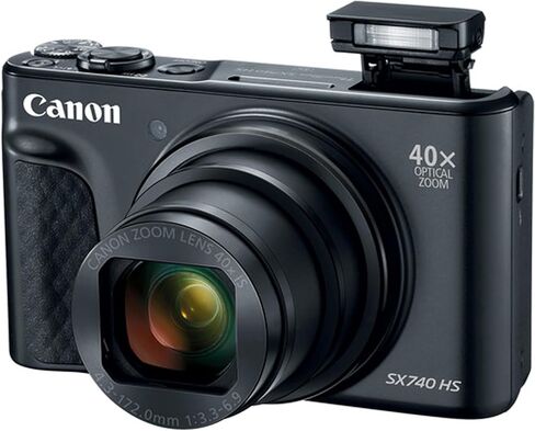 Canon Powershot SX740 HS Digital Camera (Black) + 64GB Memory + Stabilizing Grip + Software Pack +More (Value Bundle) (Renewed) in Saudi Arabia