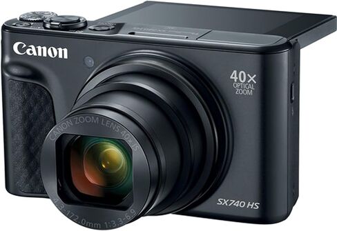 Canon Powershot SX740 HS Digital Camera (Black) + 64GB Memory + Stabilizing Grip + Software Pack +More (Value Bundle) (Renewed) in Saudi Arabia