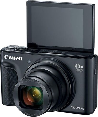 Canon Powershot SX740 HS Digital Camera (Black) + 64GB Memory + Stabilizing Grip + Software Pack +More (Value Bundle) (Renewed) in Saudi Arabia