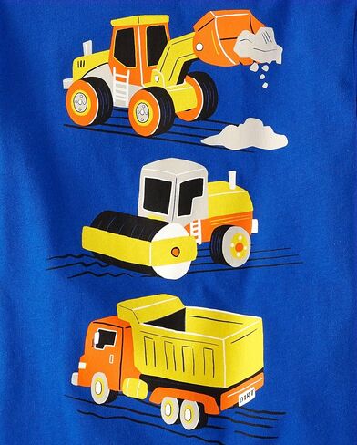The Children's Place Baby-Poys and Toddler Ongle Long Sleeve Graphic Thirts و Multipacks Firetruck/Construction مركبات 2-Pack 5T in Saudi Arabia