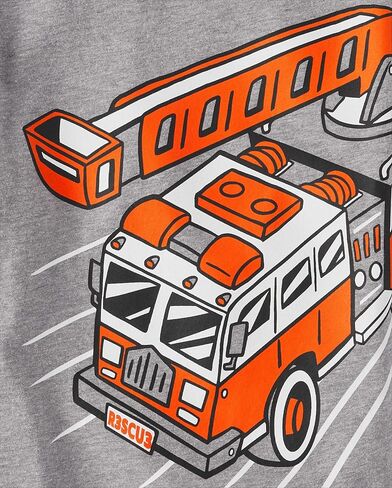 The Children's Place Baby-Poys and Toddler Ongle Long Sleeve Graphic Thirts و Multipacks Firetruck/Construction مركبات 2-Pack 5T in Saudi Arabia