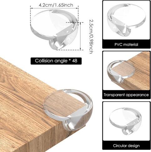 واقي الركن سهل تثبيت وسادة إثبات تعدد الاستخدامات لاستخدام الطفل وسادة الوفير الشفافة حافة مصدات السلامة تغطي الزاوية السميكة حماة لغرفة المعيشة (48 ٪) in Kuwait