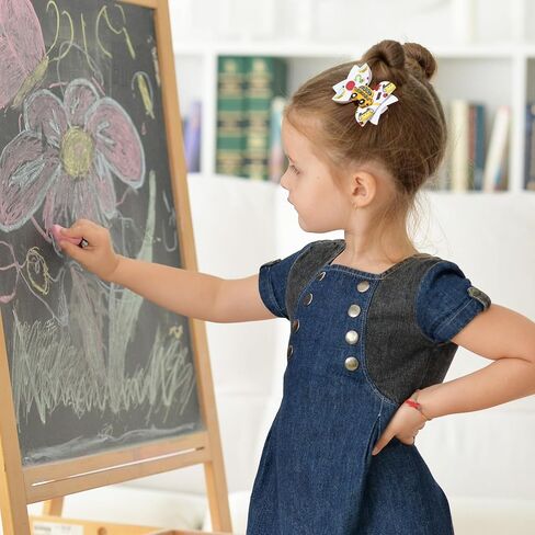 4pcs العودة إلى أقواس شعر المدرسة للفتيات ، Glitter Flash Pencil Schoolgirl Dowly Bows for Toddler Girls في الصفوف 1-5-غير قابلة للانزلاق ومستقرة وممتازة in Kuwait