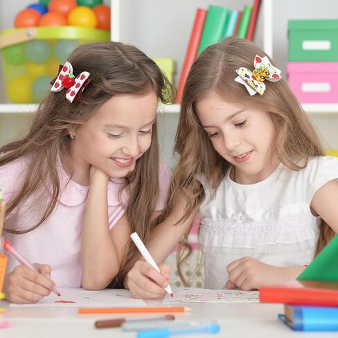4PCS Back to School Hair Bows for Girls,Glitter Flash Pencil Schoolgirl Pigtail Bows for Toddler Girls in Grades 1-5 - Non-slip, Stable, Premium Quality Fabric in Kuwait