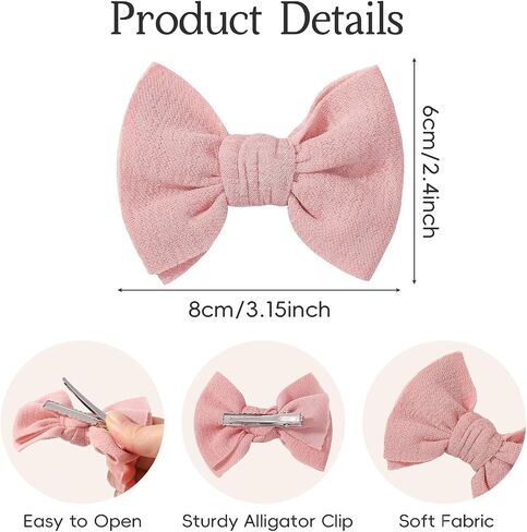 choicbaby 6 pcs مقاطع شعر الطفل 3 "نسيج فتاة الشعر أقواس Baby Barrettes مع مقاطع التمساح للأطفال الصغار الأطفال in Kuwait