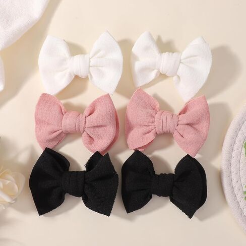 choicbaby 6 pcs مقاطع شعر الطفل 3 "نسيج فتاة الشعر أقواس Baby Barrettes مع مقاطع التمساح للأطفال الصغار الأطفال in Kuwait
