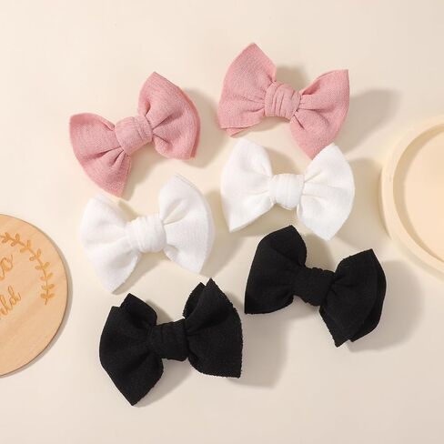 choicbaby 6 pcs مقاطع شعر الطفل 3 "نسيج فتاة الشعر أقواس Baby Barrettes مع مقاطع التمساح للأطفال الصغار الأطفال in Kuwait