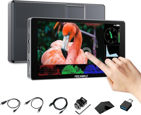 LoveWorld 6 بوصة شاشة الكاميرا بطارية مدمجة ، 1200NIT تسليط الضوء على شاشة اللمس شاشة الحقل DSLR مع الموجة 3D LUT HDR 4K HDMI الألومنيوم in Kuwait