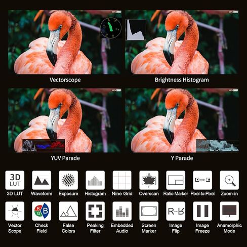 LoveWorld 6 بوصة شاشة الكاميرا بطارية مدمجة ، 1200NIT تسليط الضوء على شاشة اللمس شاشة الحقل DSLR مع الموجة 3D LUT HDR 4K HDMI الألومنيوم in Kuwait