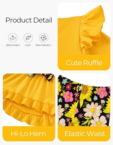 ملابس الطفلة ملابس طفل صغير طويل الأكمام سراويل الزهور الكشكشة in Kuwait