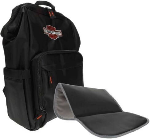 Harley-Davidson Embroidered Bar & Shield Diaper Canvas Backpack - Black in Saudi Arabia