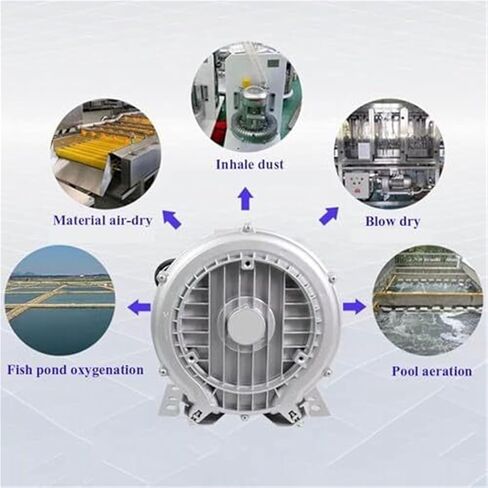 منفاخ دوامة عالي الضغط لتهوية الصرف الصحي وأكسجين الحوض ، 370W/0.50HP من منفاخ القناة الجانبية الطور أحادية البركة للبركة ومعالجة الماء in Kuwait