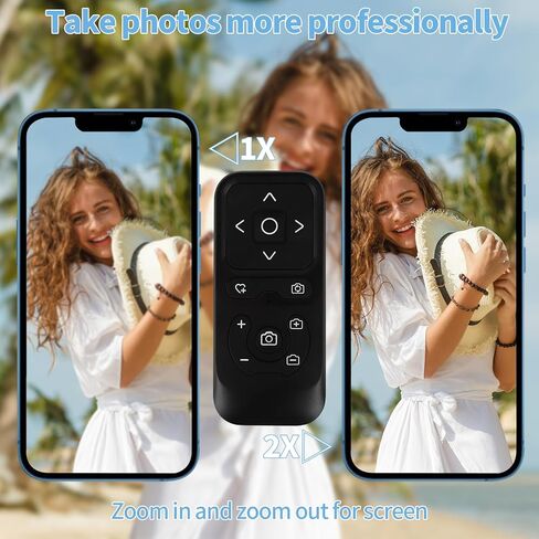 Remote Control Scrolling for tiktok, Camera Shutter Remote, Selfie Remote Control, Page Turner for Kindle app, Phone Zoom Remote, iOS, Android, iPad (Black) in Saudi Arabia
