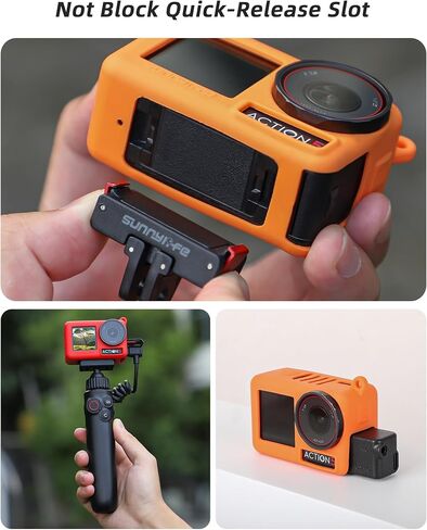 غطاء الحالة لـ DJI Osmo Action 5 Pro ، غطاء واقي من السيليكون الناعم ومرق الخدش (Orange) in Kuwait