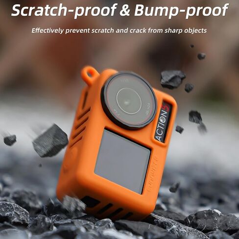 غطاء الحالة لـ DJI Osmo Action 5 Pro ، غطاء واقي من السيليكون الناعم ومرق الخدش (Orange) in Kuwait