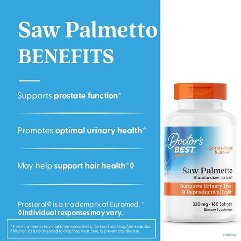 Doctor's Best Saw Palmetto 320 Mg Softgels, 180 Count in Saudi Arabia