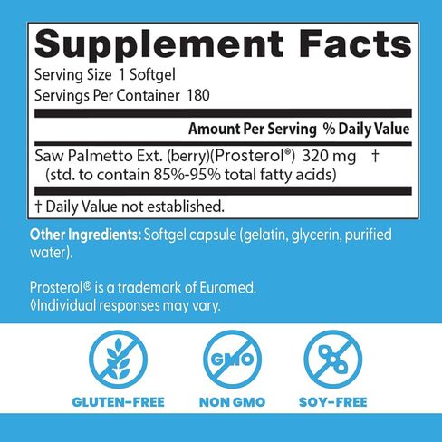 Doctor's Best Saw Palmetto 320 Mg Softgels, 180 Count in Saudi Arabia