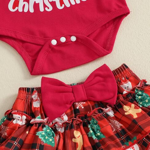 My First Christmas Baby Girl Outfit Newborn 1st Christmas Romper Ruffle Skirt Tutu Dress Headband Cute Xmas Clothes in Saudi Arabia