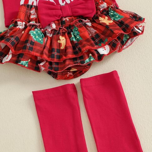 My First Christmas Baby Girl Outfit Newborn 1st Christmas Romper Ruffle Skirt Tutu Dress Headband Cute Xmas Clothes in Saudi Arabia