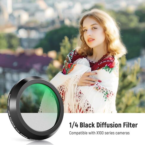 Neewer Black Diffusion 1/4 Filter ، Mist Dreamy Effect Lens Filter لكاميرات سلسلة X100 ، الزجاج البصري متعدد المغلفة ، لكاميرات Fujifilm X100 X100S X100F X100T X100V X100VI (الإطار الأسود) in Saudi Arabia