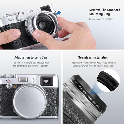 Neewer Black Diffusion 1/4 Filter ، Mist Dreamy Effect Lens Filter لكاميرات سلسلة X100 ، الزجاج البصري متعدد المغلفة ، لكاميرات Fujifilm X100 X100S X100F X100T X100V X100VI (الإطار الأسود) in Saudi Arabia