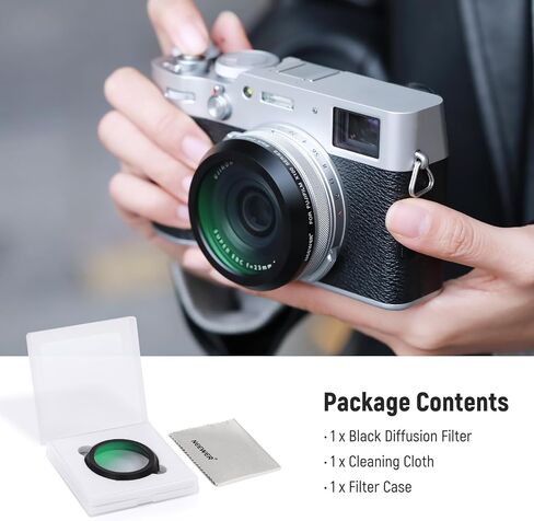 Neewer Black Diffusion 1/4 Filter ، Mist Dreamy Effect Lens Filter لكاميرات سلسلة X100 ، الزجاج البصري متعدد المغلفة ، لكاميرات Fujifilm X100 X100S X100F X100T X100V X100VI (الإطار الأسود) in Saudi Arabia