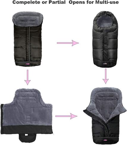 Cozy Toe Winter Tour Waterproof Sleep Sack for Toddlers,Universal Footmuff for Stroller,Multi-Functional Stroller Bunting Bag Blanket,6-36M Baby Use in Saudi Arabia