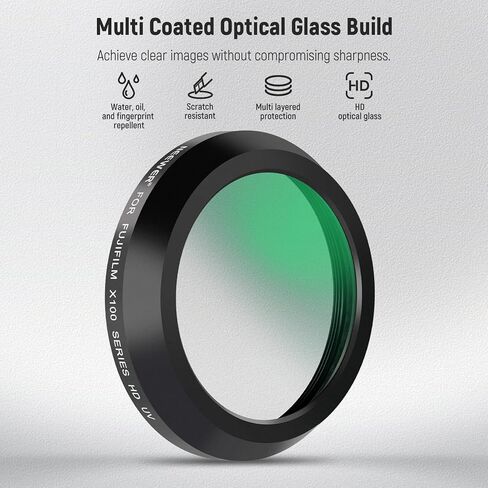 NEEWER UV Protection Filter for X100 Series Cameras, Multi Coated HD Optical Glass Build Lens Filter Accessory Compatible with Fujifilm X100 X100S X100F X100T X100V X100VI Camera (Black Frame) in Saudi Arabia