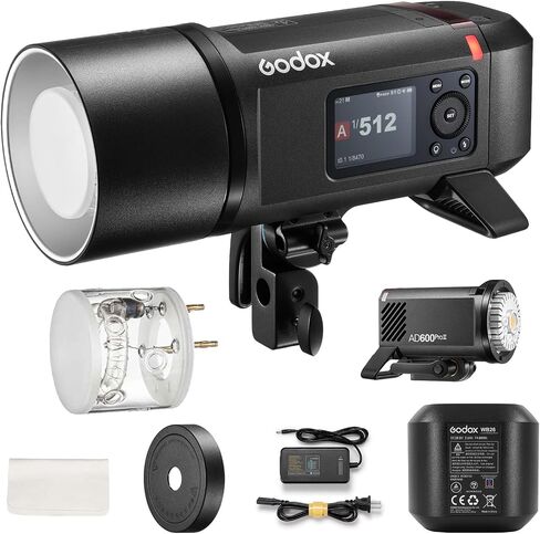 Godox Ad600 Pro II Ad600Pro II Flash Strobe Outdoor Flash ، 600W 2.4G TTL Monolight ، 1/8000 مزامنة عالية السرعة ، 0.01-0.9S إعادة تدوير ، مصباح نمذجة LED 40W مع بطارية قابلة لإعادة الشحن وجبل Bowens in Saudi Arabia