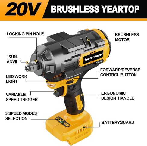 مفتاح التأثير اللاسلكي 1/2 بوصة لبطارية Makita 20V ، 1180 قدمًا مسدس عزم الدوران عالي العزم مع بطارية 1 × 8.0AH ， 6x مآخذ مفتاح وجع ， 3 × دبابيس ، 3 X O الحلقات in Saudi Arabia