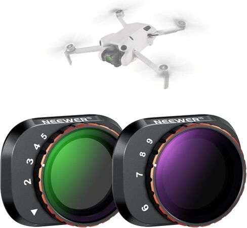 متغير Neewer ND متوافق مع DJI Mini 4 Pro ، ND2-32 1-5 توقفات SNAP على HD Pantical Glass Metal Frame Slim Slim Camera Lens Lens in Kuwait