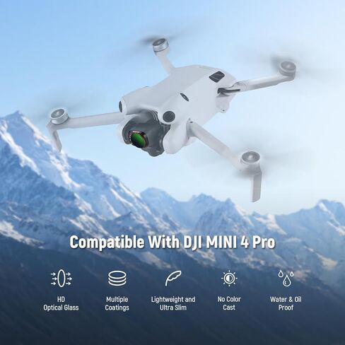 متغير Neewer ND متوافق مع DJI Mini 4 Pro ، ND2-32 1-5 توقفات SNAP على HD Pantical Glass Metal Frame Slim Slim Camera Lens Lens in Kuwait