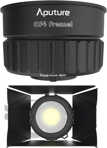 Aputure CF4 Fresnel for Storm 80c مع حزمة عدسة قطرها 4 بوصة (أسود) مع أبواب Barn Aputure CF4 أسود لـ CF4 Fresnel مع تصميم 8 أوراق (أسود) (2 عنصر) in Saudi Arabia