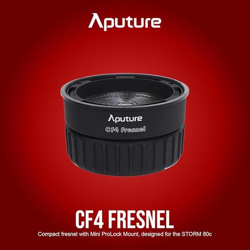 Aputure CF4 Fresnel for Storm 80c مع حزمة عدسة قطرها 4 بوصة (أسود) مع أبواب Barn Aputure CF4 أسود لـ CF4 Fresnel مع تصميم 8 أوراق (أسود) (2 عنصر) in Saudi Arabia