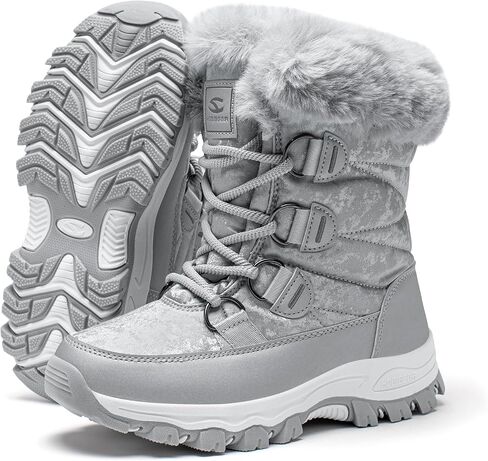Hobibear Women's Snow Boots Winter Outdoor Faux Fur مبطنة in Saudi Arabia