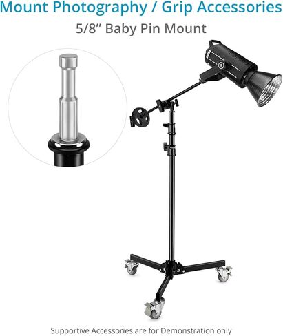 PROAIM 8.6ft الثقيلة قابلة للطي القاعدة قاعدة الضوء حامل. 5/8 "تثبيت دبوس الطفل على معدات الضوء والتصوير الفوتوغرافي. حمولة تصل إلى 13.06 كجم/30 رطل للمصورين ، الاستوديوهات ، الأحداث الحية in Saudi Arabia