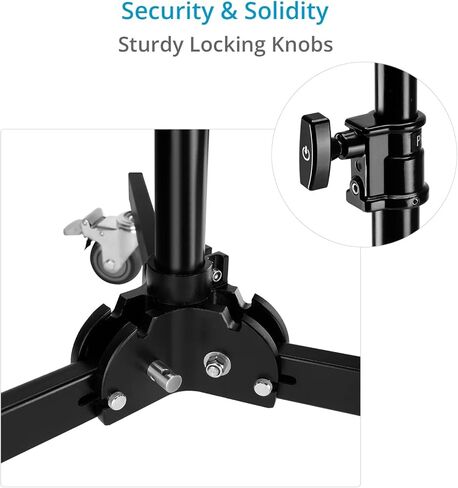 PROAIM 8.6ft الثقيلة قابلة للطي القاعدة قاعدة الضوء حامل. 5/8 "تثبيت دبوس الطفل على معدات الضوء والتصوير الفوتوغرافي. حمولة تصل إلى 13.06 كجم/30 رطل للمصورين ، الاستوديوهات ، الأحداث الحية in Saudi Arabia