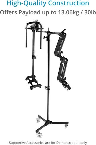 PROAIM 8.6ft الثقيلة قابلة للطي القاعدة قاعدة الضوء حامل. 5/8 "تثبيت دبوس الطفل على معدات الضوء والتصوير الفوتوغرافي. حمولة تصل إلى 13.06 كجم/30 رطل للمصورين ، الاستوديوهات ، الأحداث الحية in Saudi Arabia