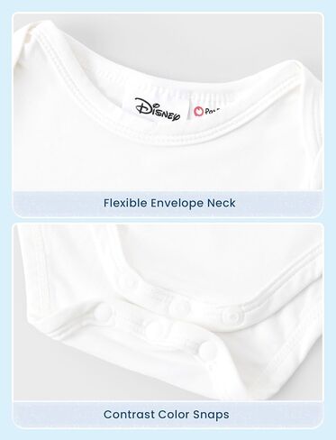 Disney Marvel Stitch Princess Ariel Mickey & Minnie 3 Pack Infant Newborn Bodysuits Soft Bamboo Viscose Baby Clothes in Kuwait