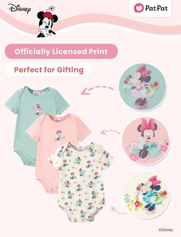Disney Marvel Stitch Princess Ariel Mickey & Minnie 3 Pack Infant Newborn Bodysuits Soft Bamboo Viscose Baby Clothes in Kuwait
