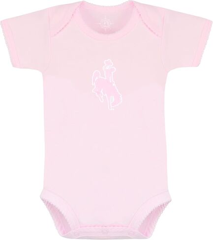 Creative Knitwear College Baby Infant Picot Bodysuit - Team Logo, Short Sleeve Pink, for Girls (Newborn - 12 Mos) in Saudi Arabia