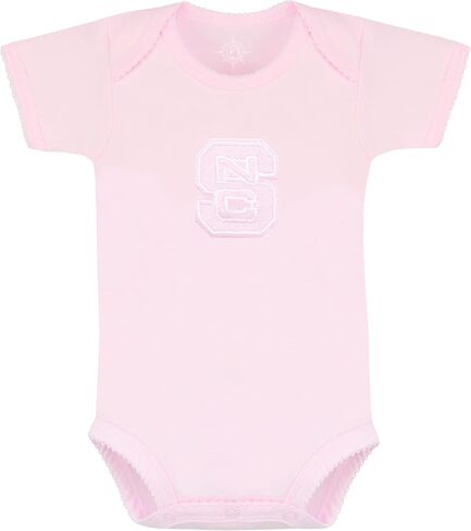 Creative Knitwear College Baby Infant Picot Bodysuit - Team Logo, Short Sleeve Pink, for Girls (Newborn - 12 Mos) in Saudi Arabia