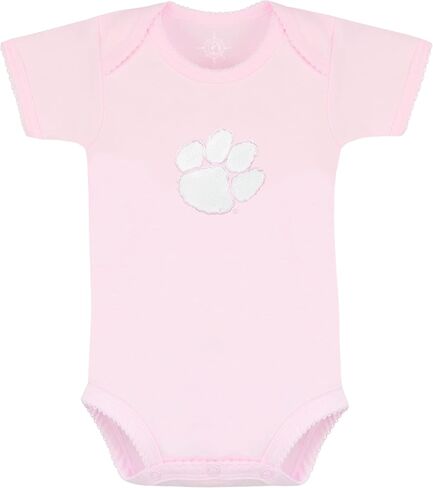 Creative Knitwear College Baby Infant Picot Bodysuit - Team Logo, Short Sleeve Pink, for Girls (Newborn - 12 Mos) in Saudi Arabia
