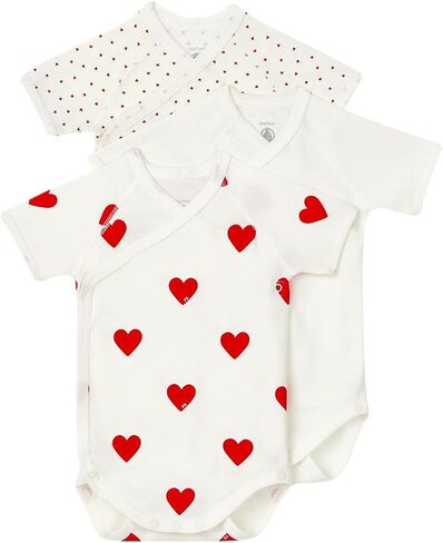 Petit Bateau Babies 'Heart heart prospovits أقصى بأكمام قصيرة-حزمة من 3 أحجام 1-12 أشهر in Saudi Arabia