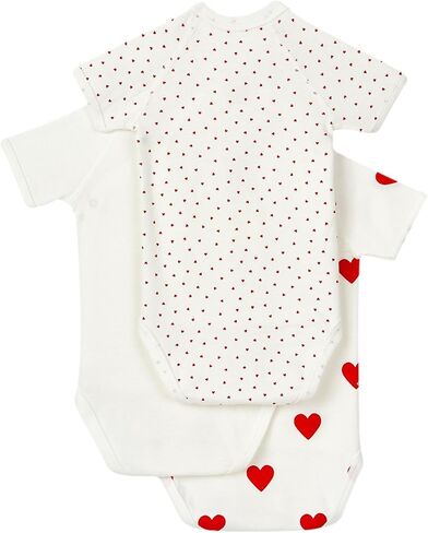 Petit Bateau Babies 'Heart heart prospovits أقصى بأكمام قصيرة-حزمة من 3 أحجام 1-12 أشهر in Saudi Arabia