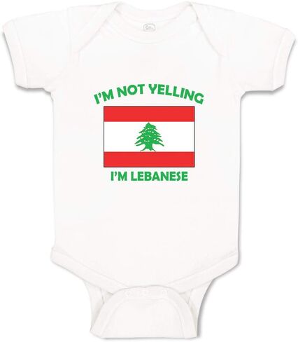 مخصصة مخصصة لطف و Girl Baby Bodysuit أنا لا أصرخ ، أنا لبنان لبنان مضحكة ملابس طفل مصنفة بيضاء فقط 6 أشهر in Kuwait