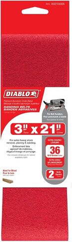 أحزمة Sanding Diablo Grit - مزيج من الزركونيوم - مثالي لإزالة الأسهم الثقيلة ، والخطة ، والرمل - دعم القماش ، 3 "x21" الحجم ، 36 الحصباء ، 2 عبوة - DCB321036S02G in Saudi Arabia