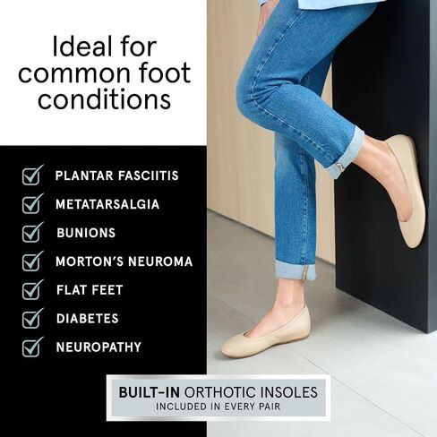 ABEO Promenade Ballet Flats Shoes for Women | Women's Flats | Ball of Foot Pain Relief | Built-in Metatarsal Pads Women | Ball of Foot Cushions for Women in Saudi Arabia
